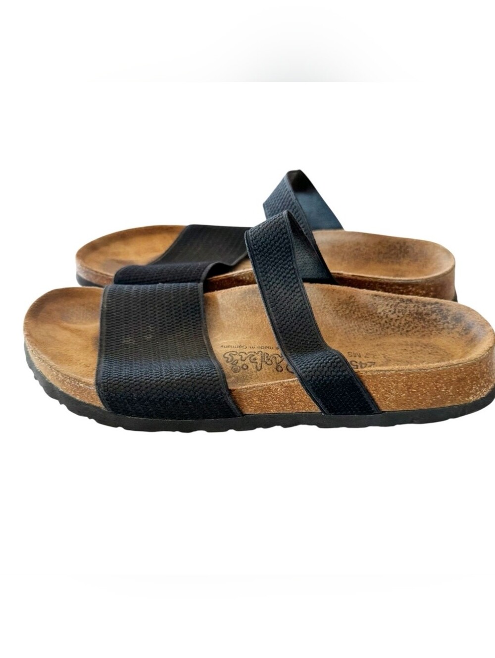 Birkenstock Birki's Black Elastic Strap Footbed Sandals Size L9 M7